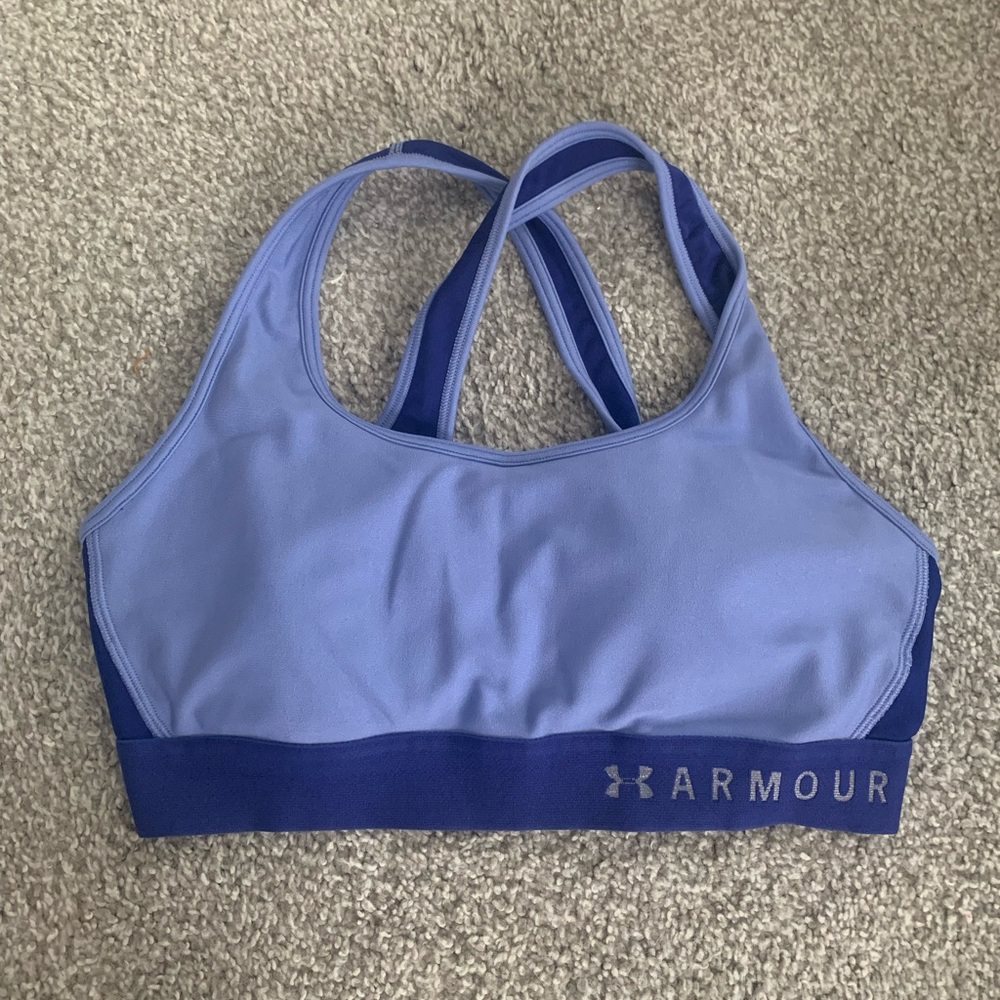 Blue under armour compression sports bra - size medium